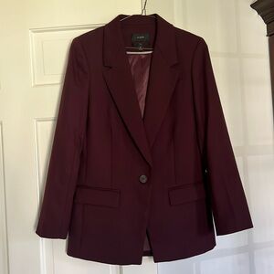J. Crew Willa blazer Italian City Wool size 0 maroon